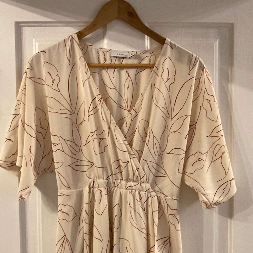 Cream and red floral Lush dress